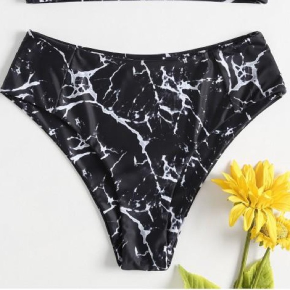 Zaful high waisted marble swim bottoms!